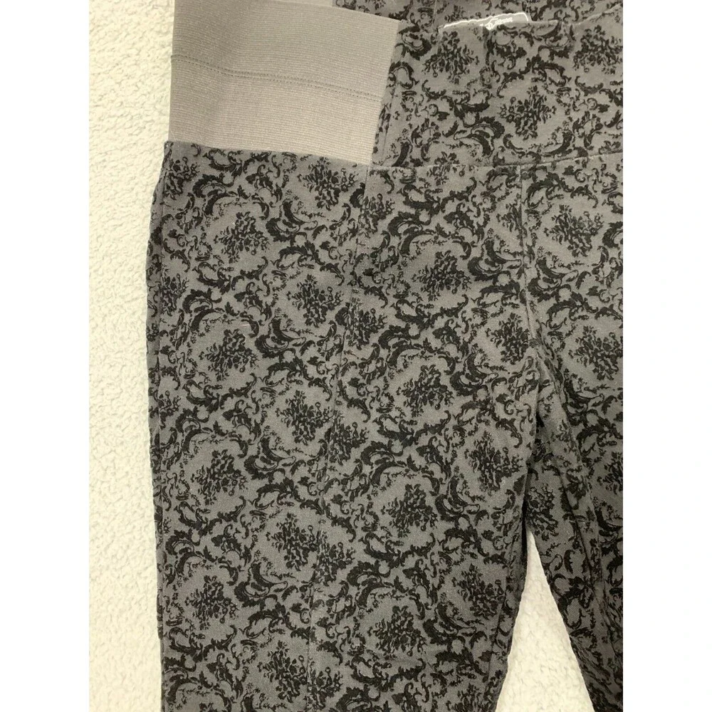 ONE5ONE XL Pull-on Elastic Waist Floral Black Legging Pants Velour CorpCore - Picture 2 of 9